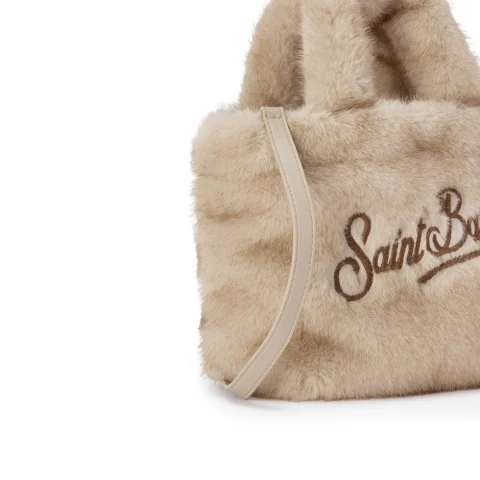Дамска бежова чанта Mini Vanity SAINT BARTH — снимка 7