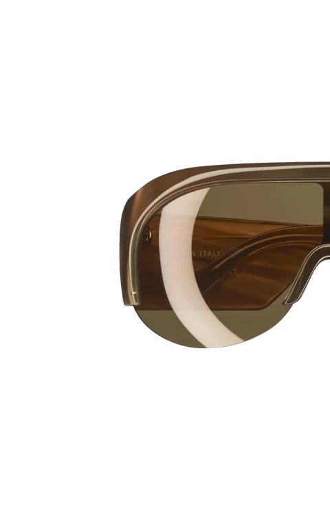 Half Bombé Sunglasses in Dark Khaki Tortoiseshell — снимка 3