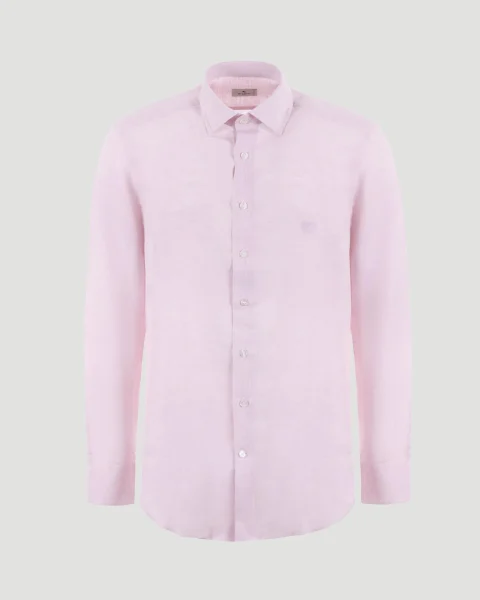 Pegaso Logo Linen Shirt in Pink