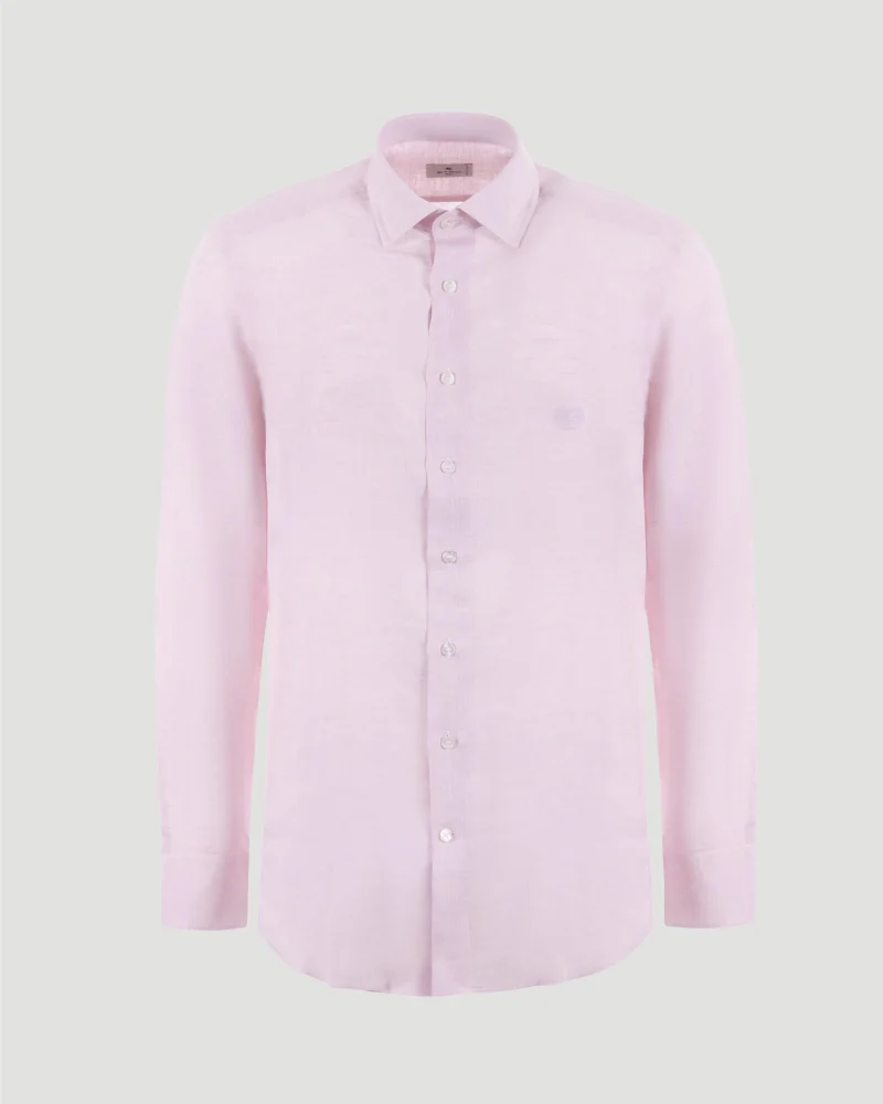 Pegaso Logo Linen Shirt in Pink