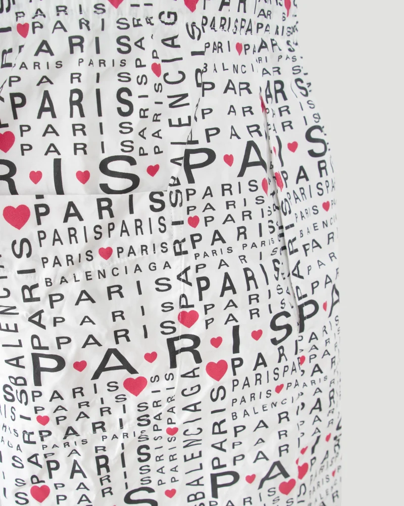 All-Over Lettering Logo Shorts in White — снимка 3