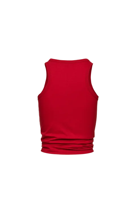 Knotted Tank Top in Red — снимка 2
