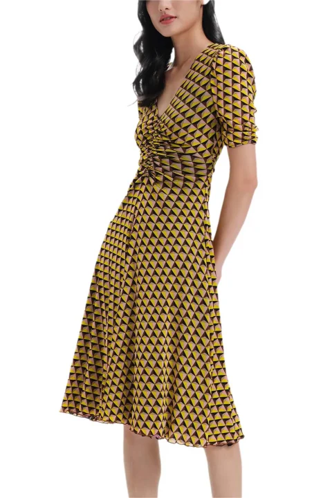 Рокля Dvf Koren Reversible Dress DVFDS1R010ABGYY astran med bk/feb geo yoke ye