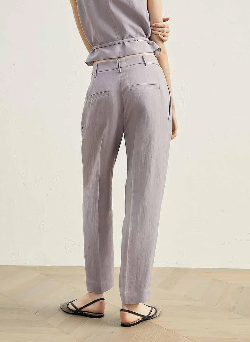 Панталон с лен Brunello Cucinelli — снимка 10