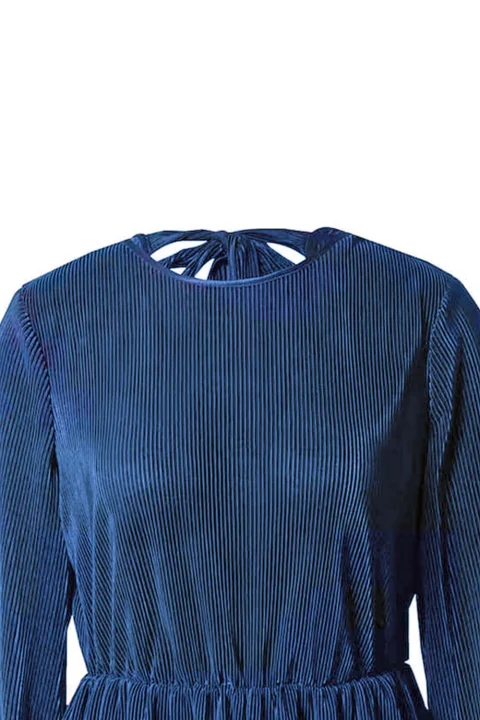 Рокли Vmnadine L/S Plissι Abk Dress Wvn Btq 10279186 19-3953 TCX Sodalite Blue — снимка 2