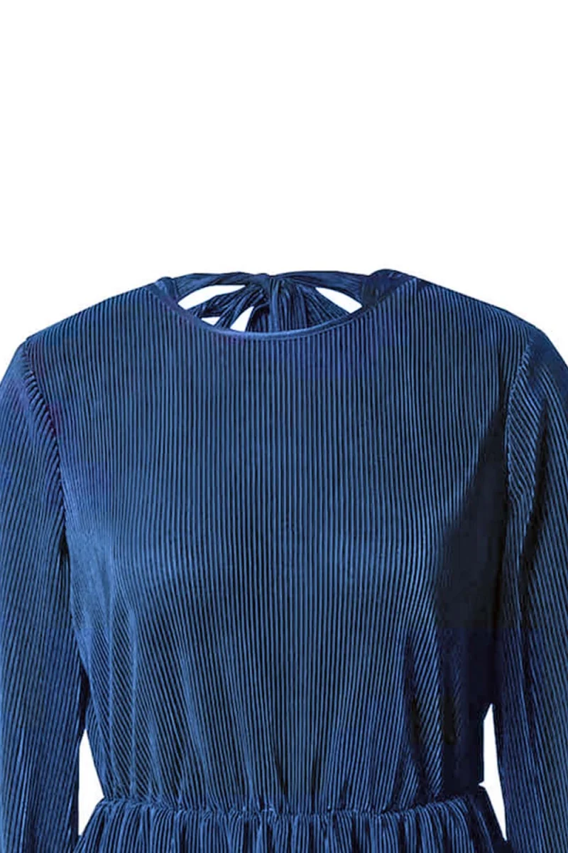 Рокли Vmnadine L/S Plissι Abk Dress Wvn Btq 10279186 19-3953 TCX Sodalite Blue — снимка 2