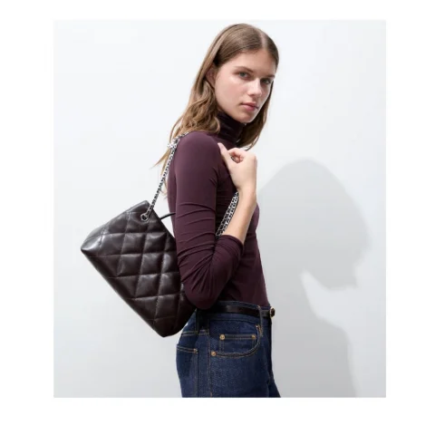 Дамска кафява чанта SMALL FLEMING CARRYALL TORY BURCH — снимка 12