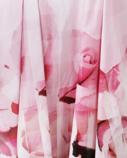 Rose Printed Flared Midi Dress — снимка 3