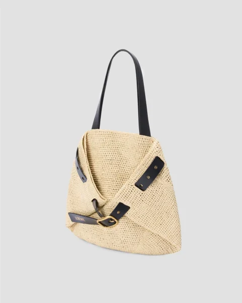 Medium Punch Hole Shopper in Raffia — снимка 2