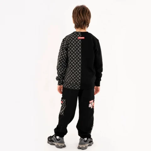Детско спортно долнище THROW IT TO ME DRIP CHECKERED SPLIT SPRAYGROUND — снимка 7