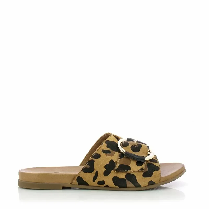 Дамски Равни Чехли CARLO FABIANI – 030-02-2672 LEOPARD/BLACK