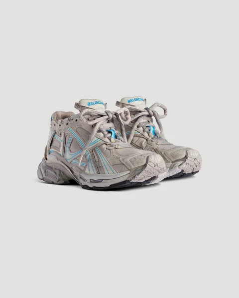 Runner Sneaker in Taupe and Blue — снимка 2
