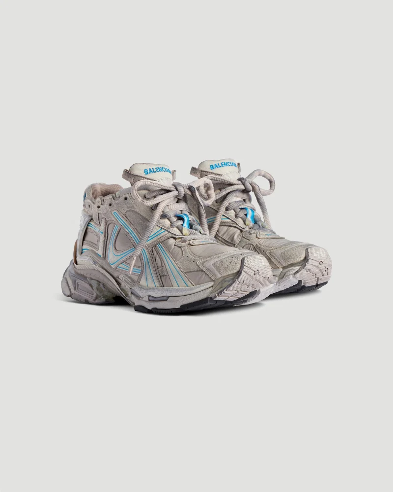 Runner Sneaker in Taupe and Blue — снимка 2
