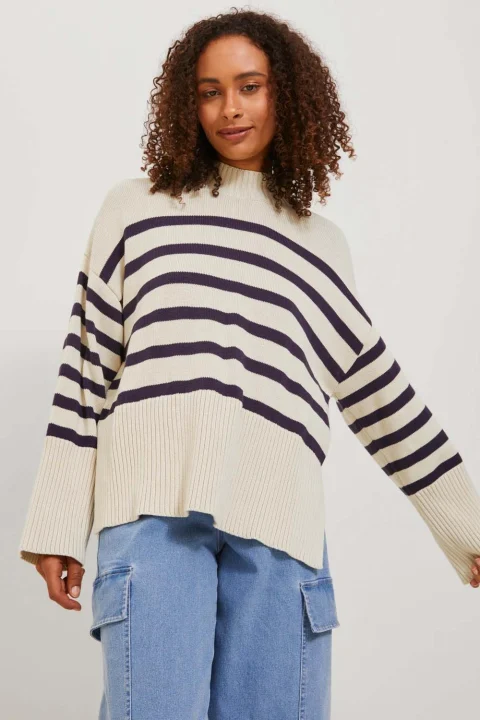 Плетено Jxsia High Neck Knit 12226936 12-0105 TCX bone white — снимка 2