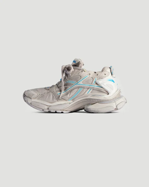 Runner Sneaker in Taupe and Blue — снимка 4