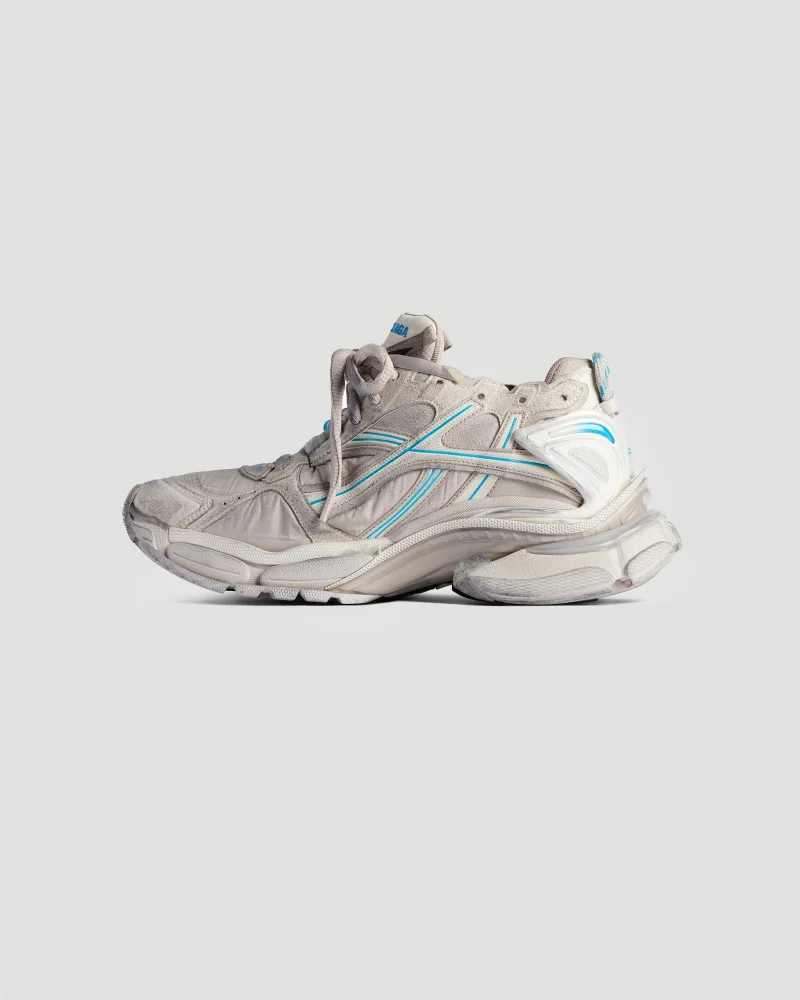 Runner Sneaker in Taupe and Blue — снимка 4