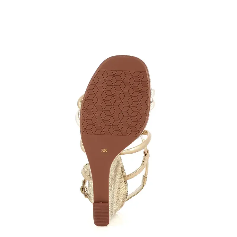 Дамски Сандали На Платформа DONNA ITALIANA – 11967 SALERNO LIGHT GOLD — снимка 5