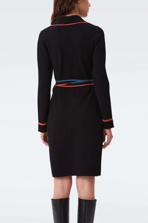 Рокли Dvf Charissa Wrap Dress DVFDR3Q008BLACK R1400 black — снимка 2