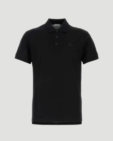 Cotton Polo Shirt in Black