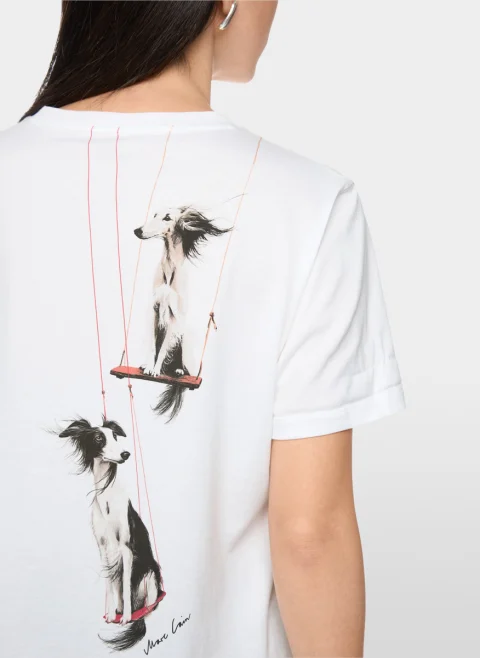 Тишърт с принт 'Dog' Marc Cain Collections — снимка 3
