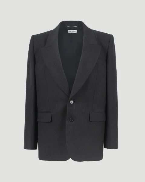 Pinestripe-Pattern Blazer