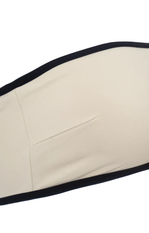 Stripe Edge Strapless Bikini Top in Ecru — снимка 2