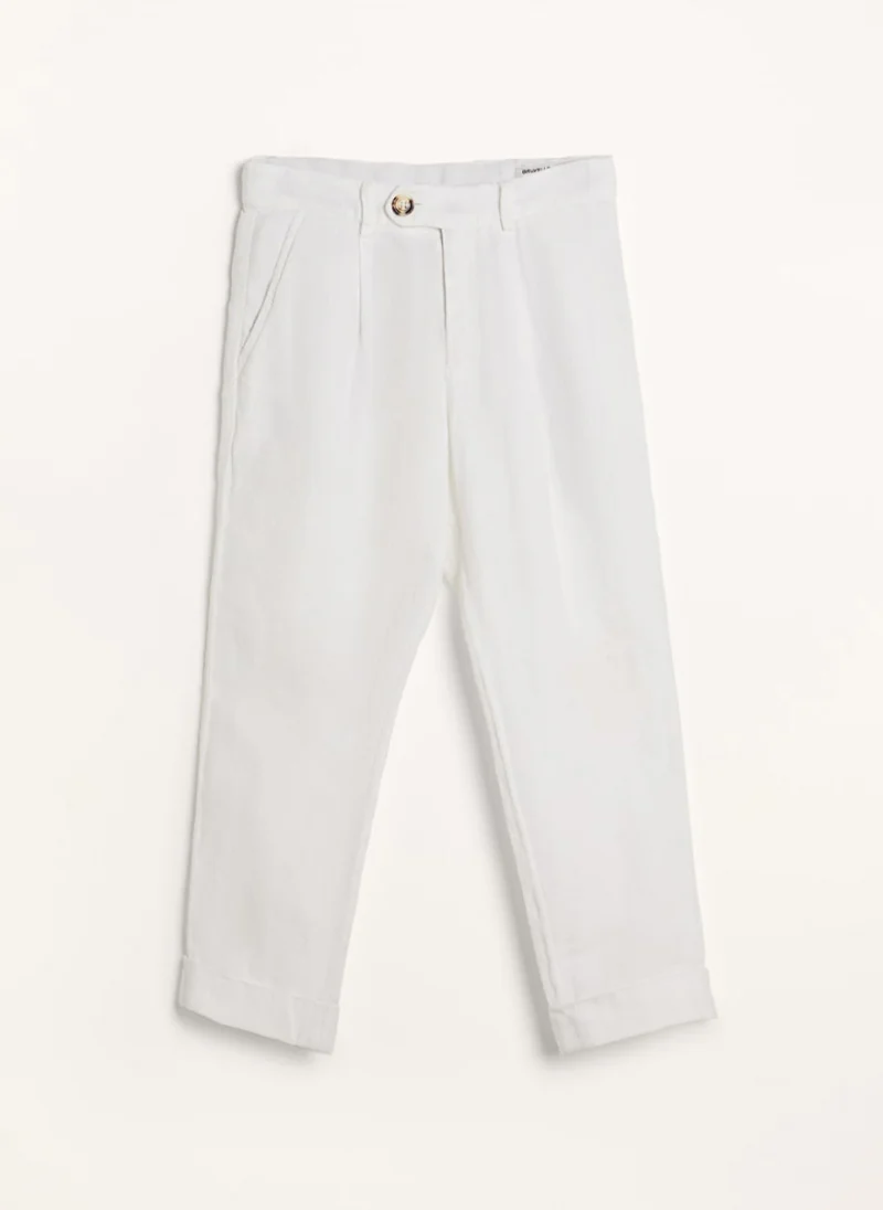 Панталон от лен Brubello Cucinelli Kids 8-10 — снимка 3