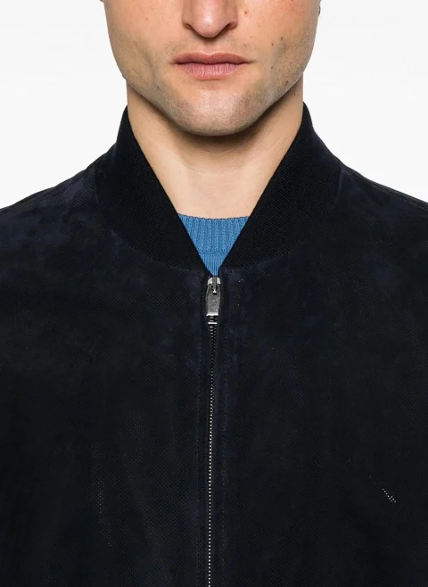 Бомбър яке с перфориран дизайн Brioni — снимка 4