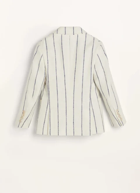Раирано сако с лен Brunello Cucinelli Kids 6 — снимка 2