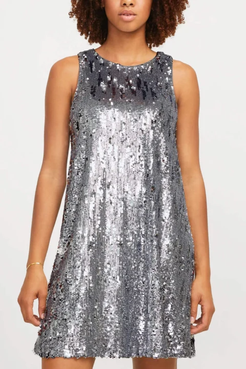 Рокля Jxtara Sl Sequin Wvn 12265335 14-5002 TCX silver — снимка 2