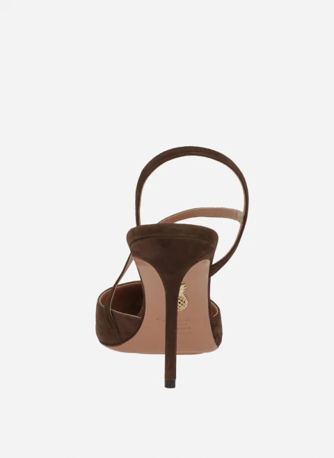 Обувки на ток от велур 'Dynasty' Aquazzura — снимка 3