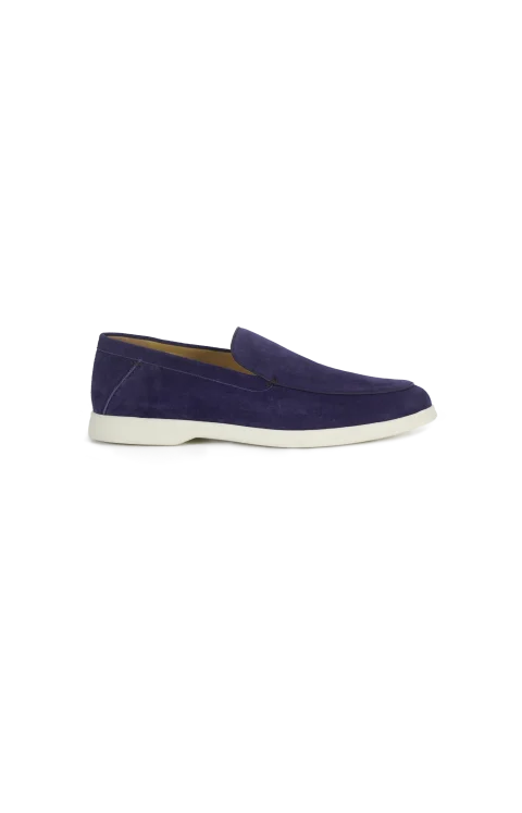 Navy Loafers in Suede