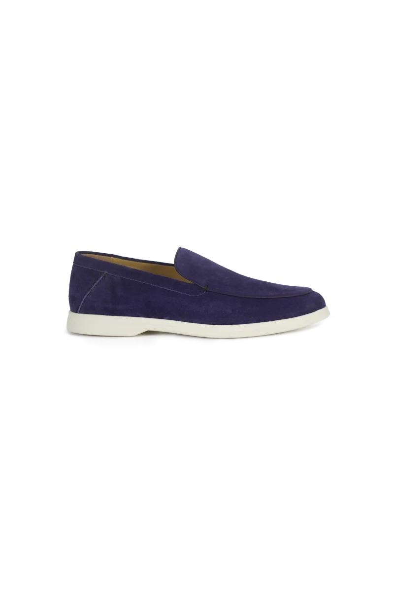 Navy Loafers in Suede