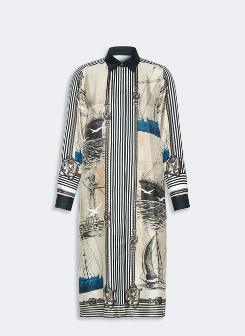 Рокля-риза с принт Max Mara Mxmteismo — снимка 3