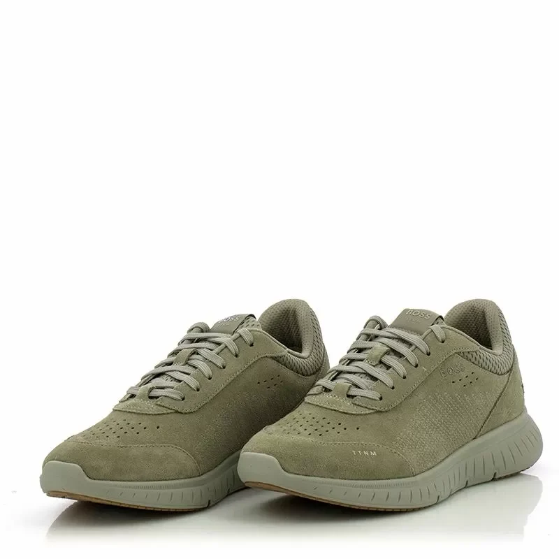 Мъжки Сникърс BOSS – 50542109 C TTNM RUNN SD MEDIUM GREY — снимка 3