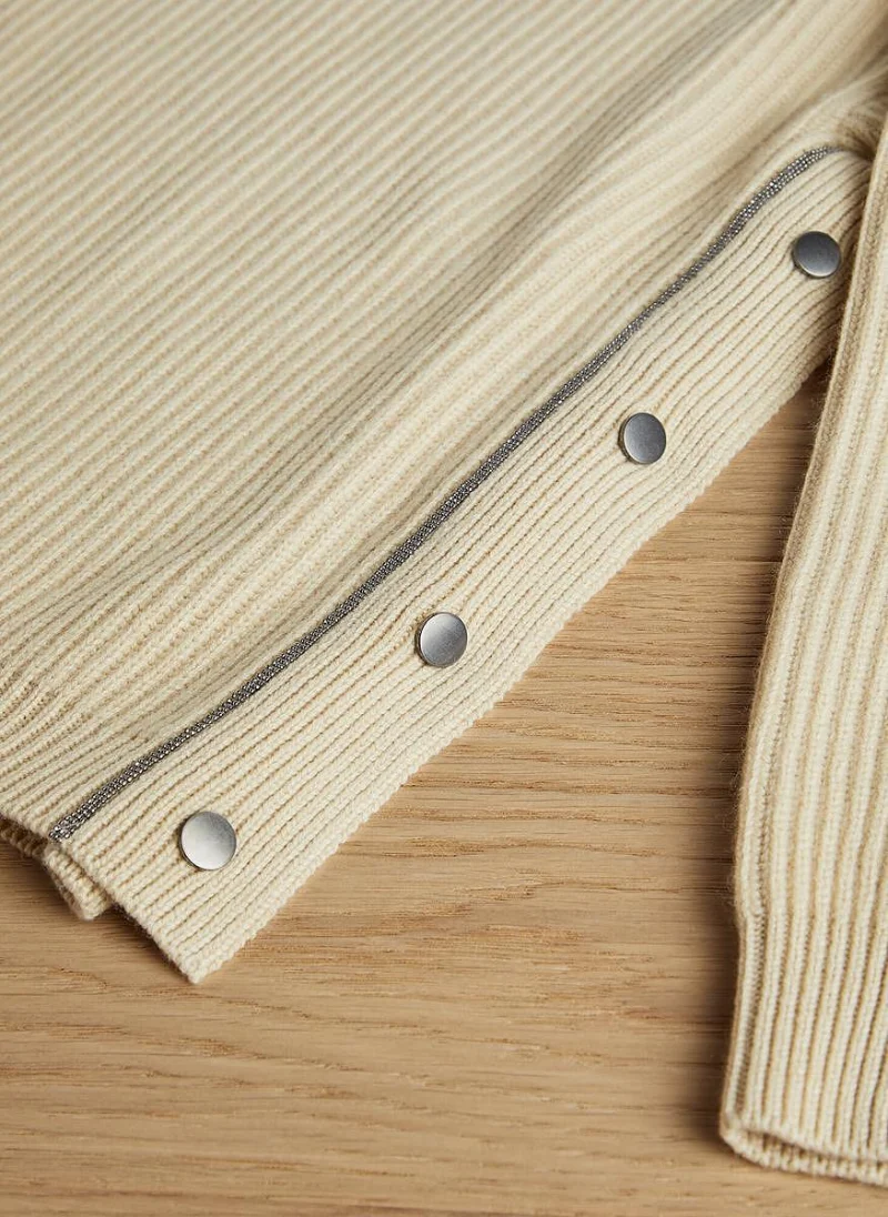 Кашмирен пуловер с копчета Brunello Cucinelli Kids — снимка 2
