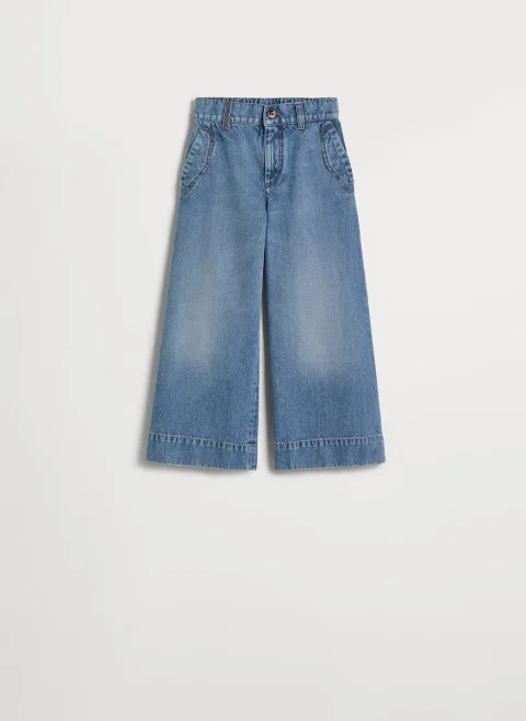 Разкроен деним с монили Brunello Cucinelli Kids 4-6