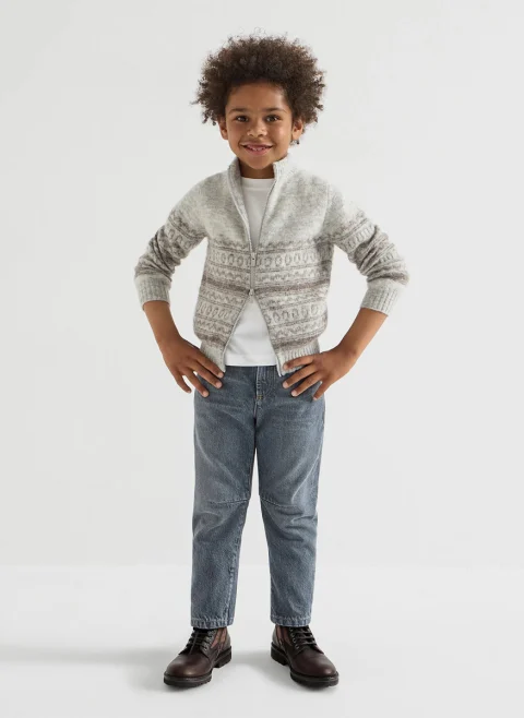 Деним с 'vintage' ефект Brunello Cucinelli Kids 4-6 — снимка 4