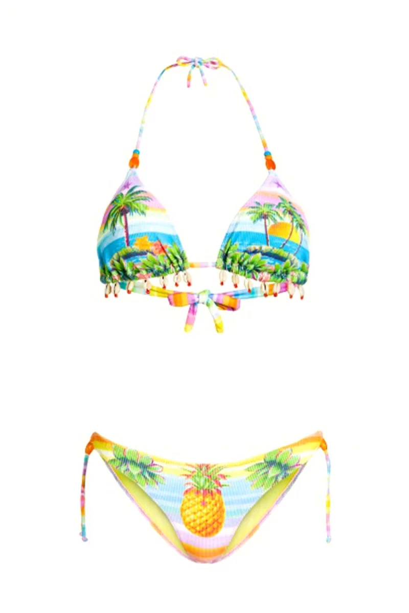 Бански Ribbed Sliding Triangle, Sliding Brief Hawaii Print PC080SC-097 day