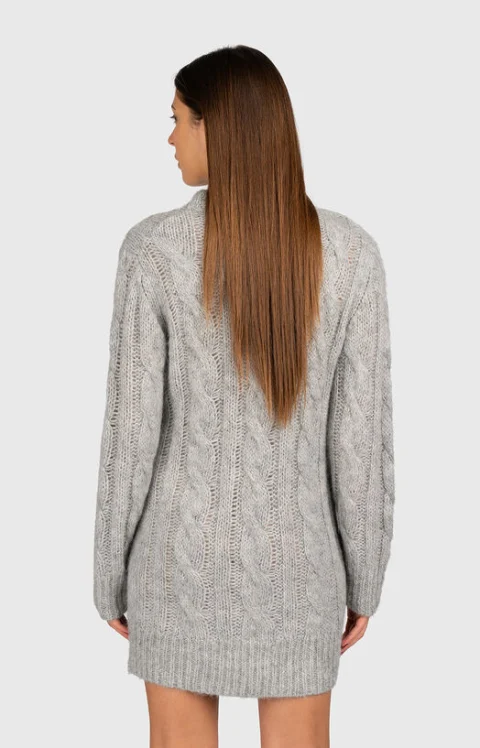 Рокля с овално деколте от вълнен бленд — снимка 2