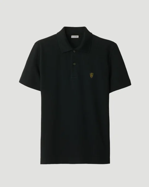 B-Shield Logo Polo Shirt in Coal