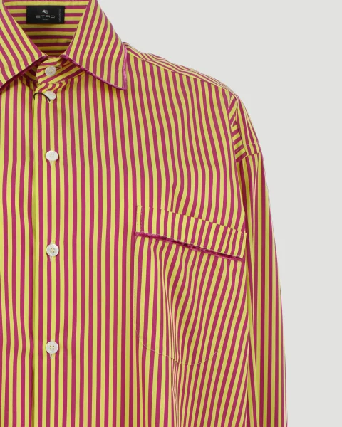 Straight Fit Striped Cotton Shirt — снимка 3