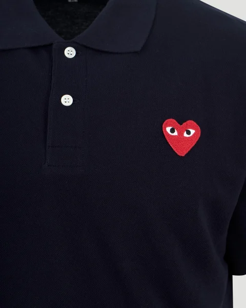 Heart Logo Polo Shirt in Navy — снимка 2
