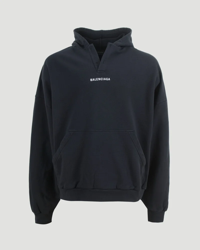 Polo Hoodie in Faded Black