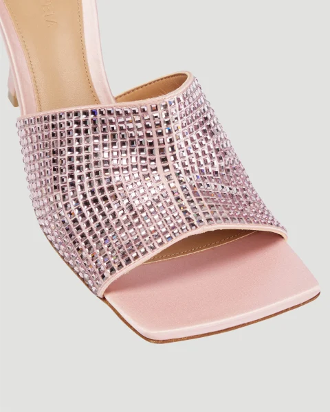 Sparkle Stretch Mule Sandals in Pink — снимка 5