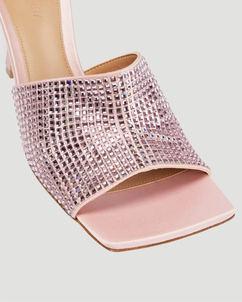 Sparkle Stretch Mule Sandals in Pink — снимка 5