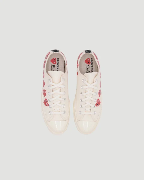 Converse x Comme des Garçons Play Low Top Sneakers in White — снимка 2