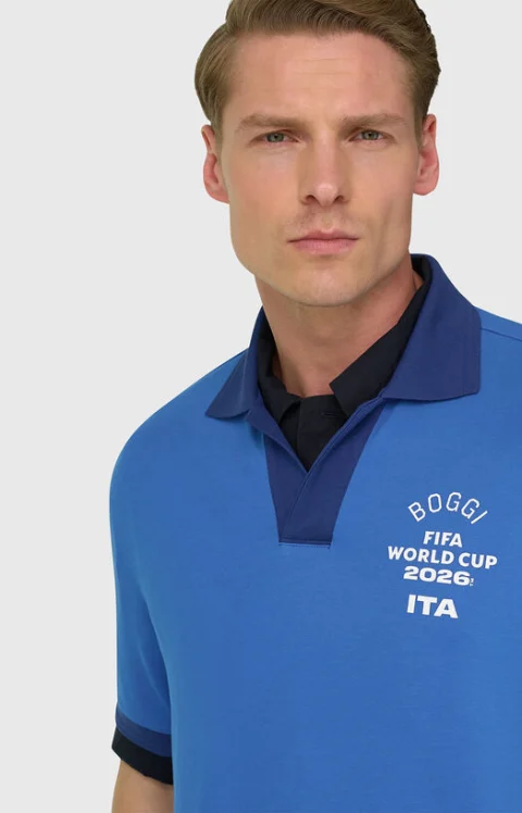 Син поло-шърт FIFA World Cup Италия — снимка 4