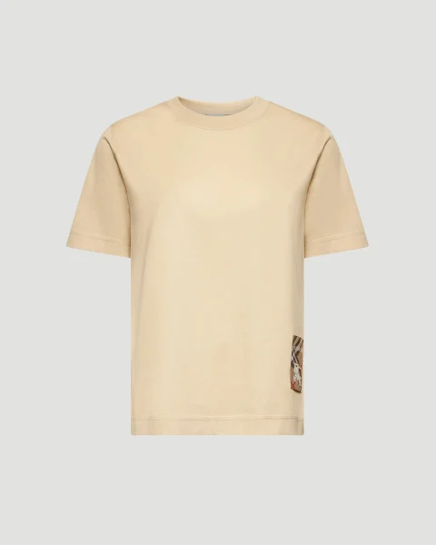 Check Label Cotton T-Shirt
