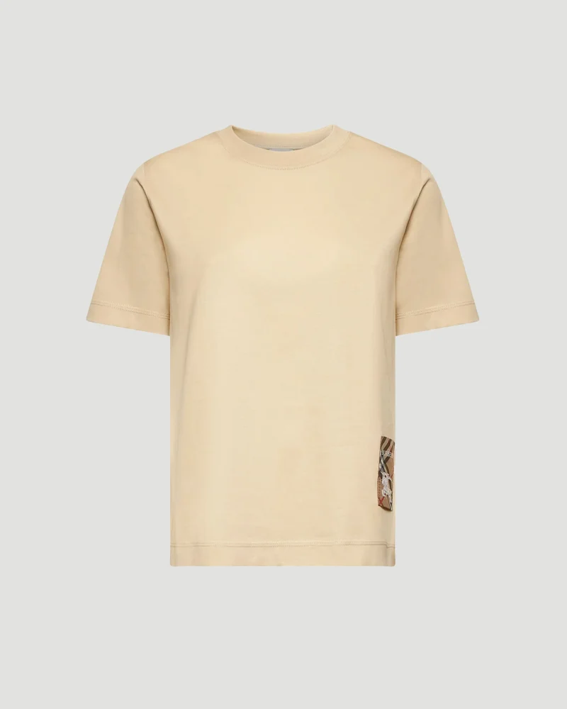 Check Label Cotton T-Shirt